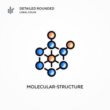 Moleküler yapı vektör simgesi. Modern vektör illüstrasyon kavramları. Düzenlemesi ve kişiselleştirmesi kolay.