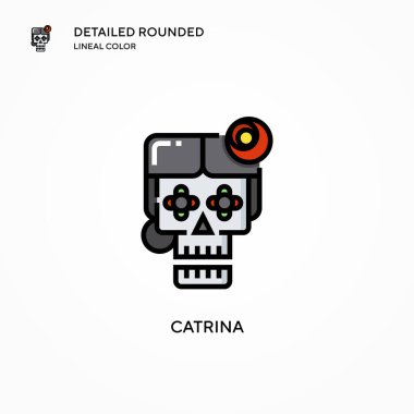 Catrina vektör ikonu. Modern vektör illüstrasyon kavramları. Düzenlemesi ve kişiselleştirmesi kolay.