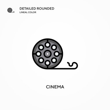 Sinema vektör simgesi. Modern vektör illüstrasyon kavramları. Düzenlemesi ve kişiselleştirmesi kolay.
