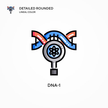 DNA-1 vektör simgesi. Modern vektör illüstrasyon kavramları. Düzenlemesi ve kişiselleştirmesi kolay.