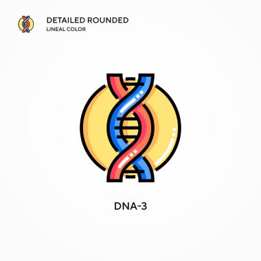 DNA-3 vektör simgesi. Modern vektör illüstrasyon kavramları. Düzenlemesi ve kişiselleştirmesi kolay.
