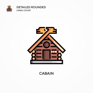 Kabin vektör simgesi. Modern vektör illüstrasyon kavramları. Düzenlemesi ve kişiselleştirmesi kolay.
