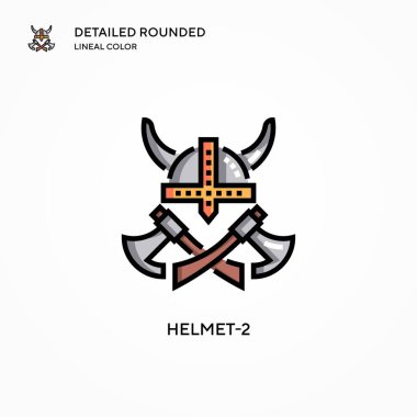 Miğfer-2 vektör simgesi. Modern vektör illüstrasyon kavramları. Düzenlemesi ve kişiselleştirmesi kolay.