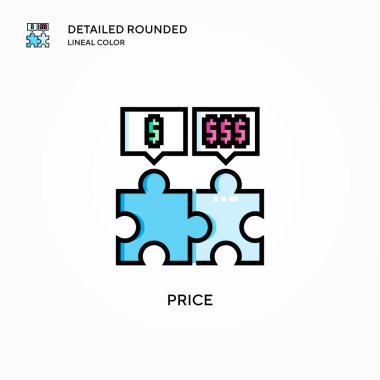 Fiyat vektör simgesi. Modern vektör illüstrasyon kavramları. Düzenlemesi ve kişiselleştirmesi kolay.