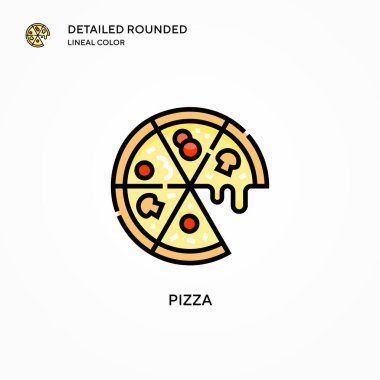 Pizza vektör simgesi. Modern vektör illüstrasyon kavramları. Düzenlemesi ve kişiselleştirmesi kolay.