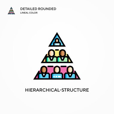 Hiyerarşik yapı vektör simgesi. Modern vektör illüstrasyon kavramları. Düzenlemesi ve kişiselleştirmesi kolay.