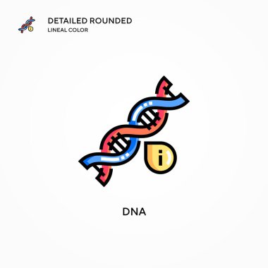 DNA vektör simgesi. Modern vektör illüstrasyon kavramları. Düzenlemesi ve kişiselleştirmesi kolay.