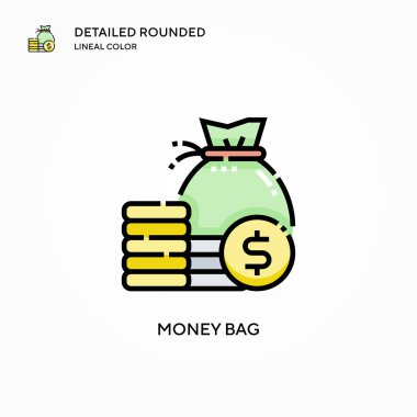 Para çantası vektör simgesi. Modern vektör illüstrasyon kavramları. Düzenlemesi ve kişiselleştirmesi kolay.