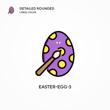 Paskalya yumurtası 3 vektör simgesi. Modern vektör illüstrasyon kavramları. Düzenlemesi ve kişiselleştirmesi kolay.