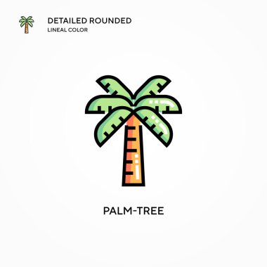 Palmiye ağacı vektör simgesi. Modern vektör illüstrasyon kavramları. Düzenlemesi ve kişiselleştirmesi kolay.