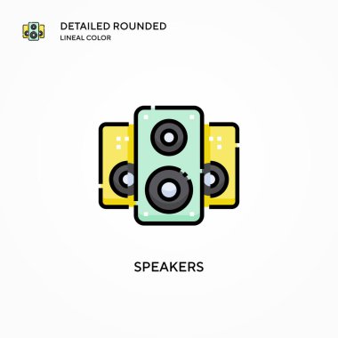 Hoparlörler vektör simgesi. Modern vektör illüstrasyon kavramları. Düzenlemesi ve kişiselleştirmesi kolay.