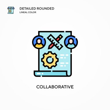 Ortak vektör simgesi. Modern vektör illüstrasyon kavramları. Düzenlemesi ve kişiselleştirmesi kolay.
