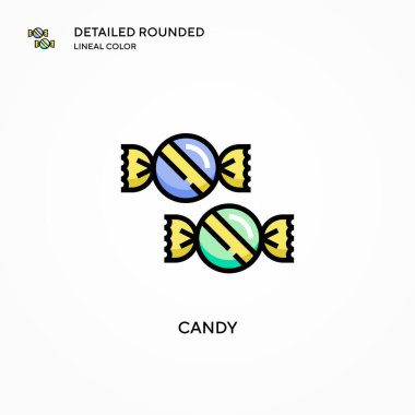 Şeker vektör simgesi. Modern vektör illüstrasyon kavramları. Düzenlemesi ve kişiselleştirmesi kolay.