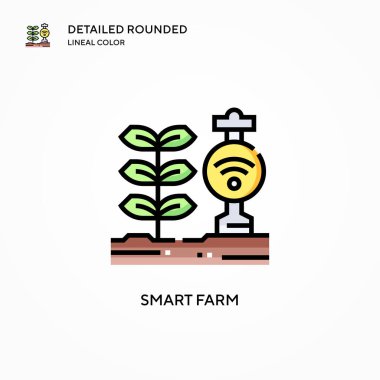 Akıllı çiftlik vektör simgesi. Modern vektör illüstrasyon kavramları. Düzenlemesi ve kişiselleştirmesi kolay.