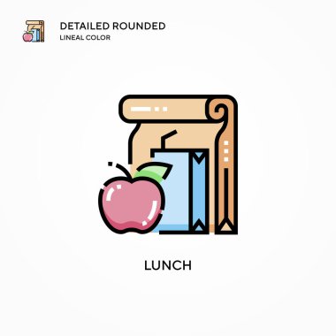 Öğle yemeği vektör simgesi. Modern vektör illüstrasyon kavramları. Düzenlemesi ve kişiselleştirmesi kolay.