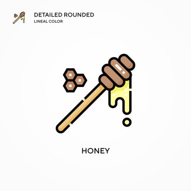 Bal vektörü simgesi. Modern vektör illüstrasyon kavramları. Düzenlemesi ve kişiselleştirmesi kolay.