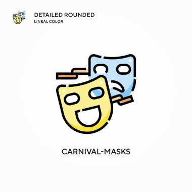 Karnaval maskesi vektör simgesi. Modern vektör illüstrasyon kavramları. Düzenlemesi ve kişiselleştirmesi kolay.