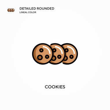 Kurabiye vektör simgesi. Modern vektör illüstrasyon kavramları. Düzenlemesi ve kişiselleştirmesi kolay.