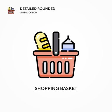 Alışveriş sepeti ikonu. Modern vektör illüstrasyon kavramları. Düzenlemesi ve kişiselleştirmesi kolay.
