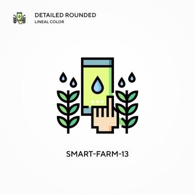 Akıllı çiftlik-13 vektör ikonu. Modern vektör illüstrasyon kavramları. Düzenlemesi ve kişiselleştirmesi kolay.