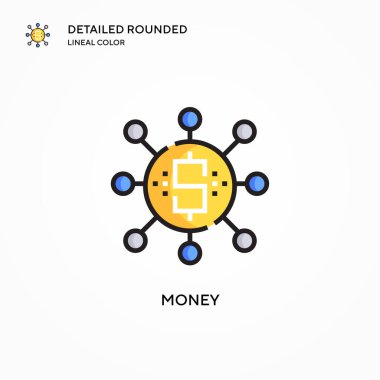 Para vektör simgesi. Modern vektör illüstrasyon kavramları. Düzenlemesi ve kişiselleştirmesi kolay.