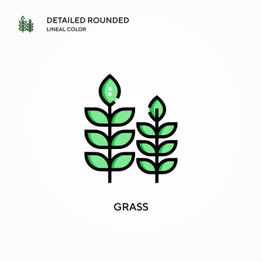 Çim vektör simgesi. Modern vektör illüstrasyon kavramları. Düzenlemesi ve kişiselleştirmesi kolay.
