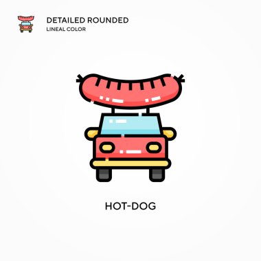 Sosisli sandviç vektör simgesi. Modern vektör illüstrasyon kavramları. Düzenlemesi ve kişiselleştirmesi kolay.