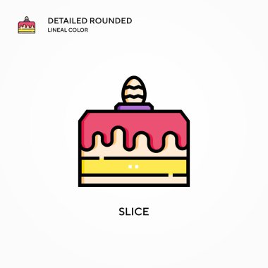 Dilimle vektör simgesi. Modern vektör illüstrasyon kavramları. Düzenlemesi ve kişiselleştirmesi kolay.