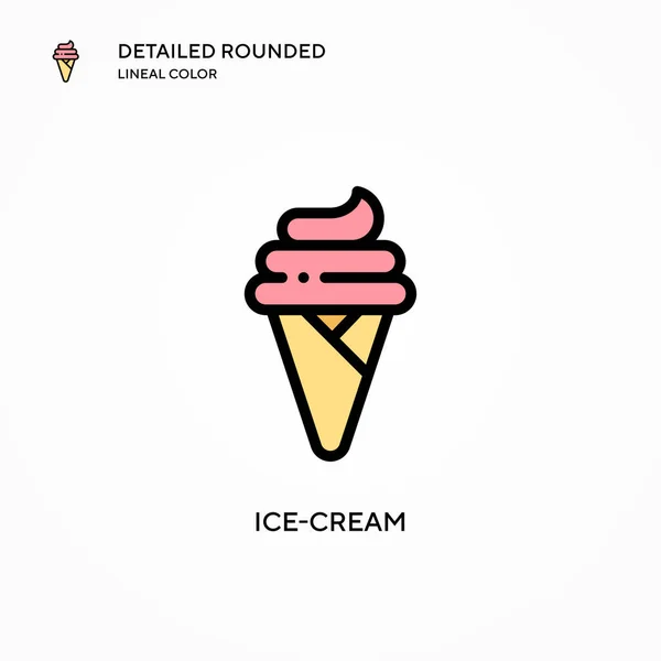 Icono Del Vector Helado Conceptos Modernos Ilustración Vectorial Fácil Editar — Vector de stock