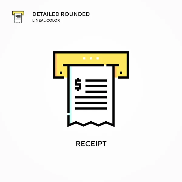 Receipt Vector Icon Modern Vector Illustration Concepts Easy Edit Customize — Stock Vector