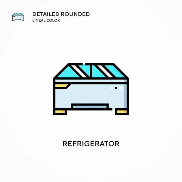 冷蔵庫のベクトルアイコン 現代のベクトル図の概念 編集とカスタマイズが簡単 — ストックベクタ