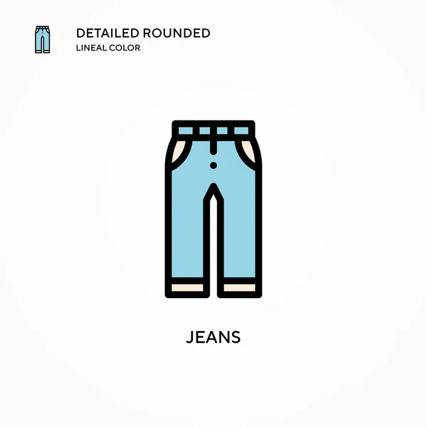 Jeans Vector Icono Conceptos Modernos Ilustración Vectorial Fácil Editar Personalizar — Archivo Imágenes Vectoriales