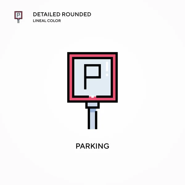 Icona Del Vettore Parcheggio Concetti Moderni Illustrazione Vettoriale Facile Modificare — Vettoriale Stock