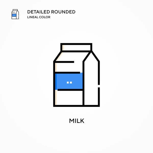 Milk Vector Icon Modern Vector Illustration Concepts Easy Edit Customize — Stock Vector