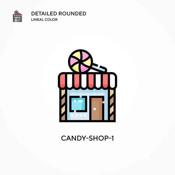 Candy Shop 1矢量图标 现代矢量图解概念 容易编辑和定制 — 图库矢量图片