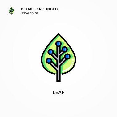 Yaprak vektör simgesi. Modern vektör illüstrasyon kavramları. Düzenlemesi ve kişiselleştirmesi kolay.