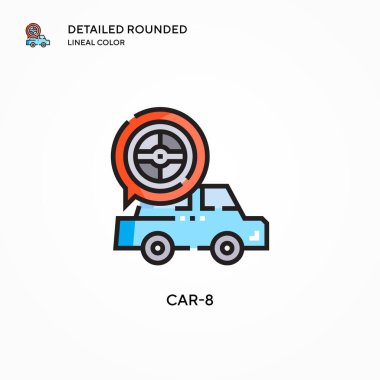Araç-8 vektör simgesi. Modern vektör illüstrasyon kavramları. Düzenlemesi ve kişiselleştirmesi kolay.