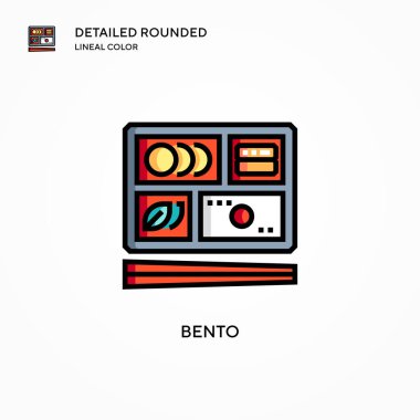 Bento vektör simgesi. Modern vektör illüstrasyon kavramları. Düzenlemesi ve kişiselleştirmesi kolay.