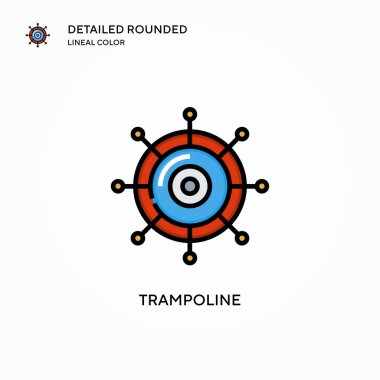 Trambolin vektör simgesi. Modern vektör illüstrasyon kavramları. Düzenlemesi ve kişiselleştirmesi kolay.