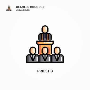 Rahip-3 vektör ikonu. Modern vektör illüstrasyon kavramları. Düzenlemesi ve kişiselleştirmesi kolay.