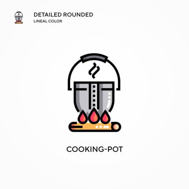 Pişirme kabı vektör simgesi. Modern vektör illüstrasyon kavramları. Düzenlemesi ve kişiselleştirmesi kolay.