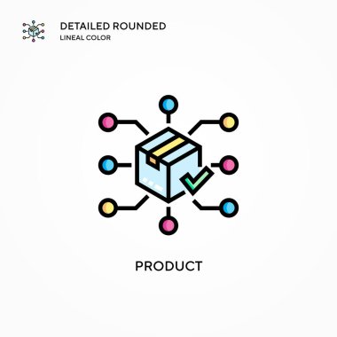 Ürün vektör simgesi. Modern vektör illüstrasyon kavramları. Düzenlemesi ve kişiselleştirmesi kolay.