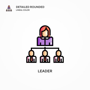 Lider vektör simgesi. Modern vektör illüstrasyon kavramları. Düzenlemesi ve kişiselleştirmesi kolay.