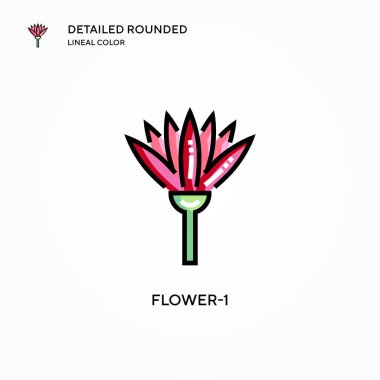 Çiçek-1 vektör simgesi. Modern vektör illüstrasyon kavramları. Düzenlemesi ve kişiselleştirmesi kolay.