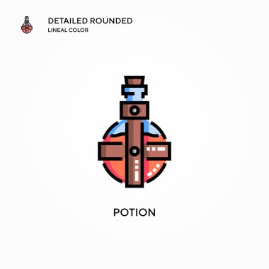 İksir vektör simgesi. Modern vektör illüstrasyon kavramları. Düzenlemesi ve kişiselleştirmesi kolay.
