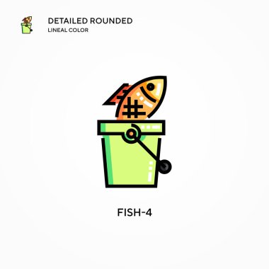 Fish-4 vektör simgesi. Modern vektör illüstrasyon kavramları. Düzenlemesi ve kişiselleştirmesi kolay.