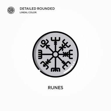 Runik vektör simgesi. Modern vektör illüstrasyon kavramları. Düzenlemesi ve kişiselleştirmesi kolay.