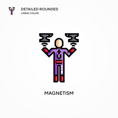 Manyetizma vektör simgesi. Modern vektör illüstrasyon kavramları. Düzenlemesi ve kişiselleştirmesi kolay.