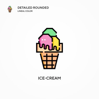 Dondurma vektör simgesi. Modern vektör illüstrasyon kavramları. Düzenlemesi ve kişiselleştirmesi kolay.