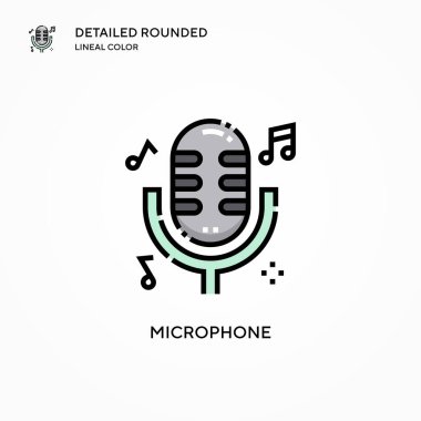 Mikrofon vektör simgesi. Modern vektör illüstrasyon kavramları. Düzenlemesi ve kişiselleştirmesi kolay.